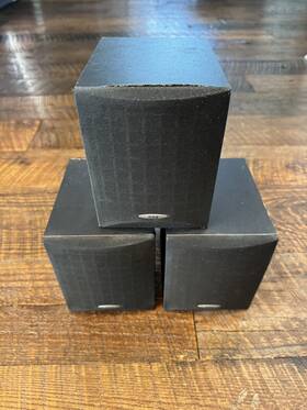 Hts-5000 Speakers 3 Rca Cube 100 Watt 6 Ohm - 2 With Bracket Black Home Theater