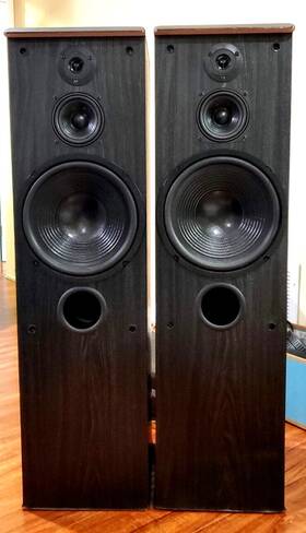 Sk-41 Speakers Onkyo Total 250watts 2x 125 3way Floor Standing With Grill Cover