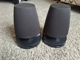 Sv-15 Speakers Canon Wide Imaging Stereo Pair 8 Ohm With Wall Hangers