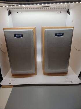 Sx-lm191 Speakers Aiwa Speaker Pair Wood 10x7x5.5 Wired