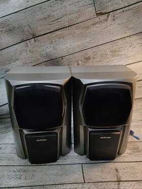 Sx-wzl60 Speakers Aiwa Bi-amped Stereo / Hifi X2 8ohm Large Silver