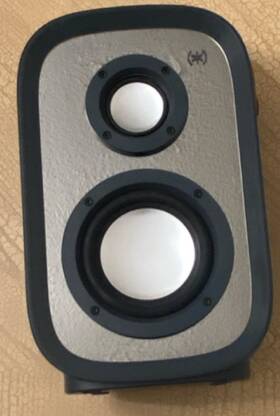 150661-3225 Speck Portable Table Speaker Black Silver Rectangular Plastic