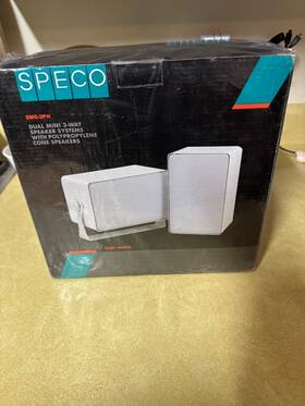 Dms-3pw Speco Dm-3pw Pair Of Speakers Indoor Outdoor White 3-way 4 Inch Woofer Mid Tweeter