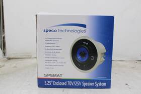 Sp5mat Speco Technologies Enclosed Speaker 5.25 In Backcan 70/25v Power Tested Sp5mat Speco Technologies Enclosed Speaker 5.25 In Backcan 70/25v Power Tested