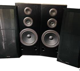 Sb-a27 Technics Pair Of 3 Way Standing Speakers 240w 8 Ohms Black Wood Cabinet