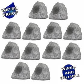 12r4g Theater Solutions Weatherproof Outdoor Granite Rock 12 Speaker Set Yard Pool Spa