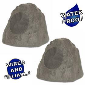 2r8sg Theater Solutions Full Range Outdoor Slate Grey Rock 2 Speakers With 8 Inch Woofers