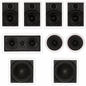 Tst67 Theater Solutions Flush Mount 7.2 Speaker Set 6.5 Inch In Wall And Ceiling