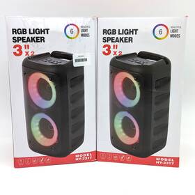 Hy-3317 Tws Portable Wireless Rgb Light Speaker And Microphone Lot Of 2