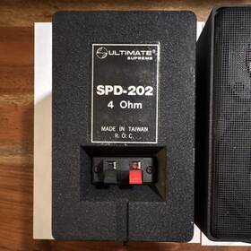 Spd-202 Ultimate Bookshelf Speakers 4 Ohm Black Wired Pair Banana Jack