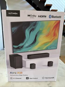 5.1ch Ultimea U2521 Aura A50 Sound Bar Dolby Atmos Surround System 280w. Hdmi/bt