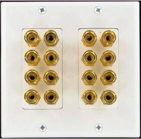 16postwallplate Unique Products Online Speaker Wall Plate 16 Post For 8 Speakers And Color Coded Home White