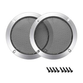 Uxcell A19032800ux0206 2pcs 3 Inch Speaker Grill Mesh Decorative Circle Woofer Guard Silver