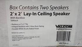 Valcom Vectla-2 Lay-in Ceiling Speakers 2ftx2ft With Backbox