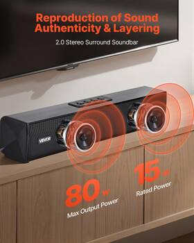 Lk-s819-4 Vevor 17 Inch Soundbar For Smart Tv 80w Bluetooth With Remote - Compact Tv/pc