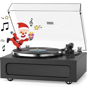 Hq-kz018 Wockoder Vinyl Record Player All-in-1 Lp Turntable Built-in Four Speakers Hifi Belt Dr