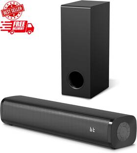 Wohome 313034639604 Sound Bar For Smart Tv With Wired Subwoofers 2.1 Channel Small Sou
