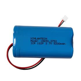 B0czhjty19 Xinlantech 3.7v 5200mah 18650 1s2p Rechargeable Li-ion Battery Pack Jst Plug