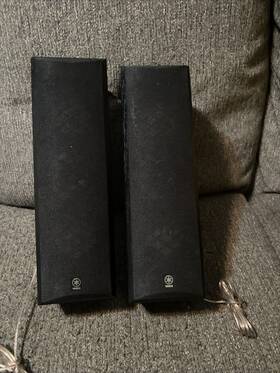 Ns-ms-125 Yamaha Vintage Bookshelf Or Wall Hung Speakers Black Wood Great Loud