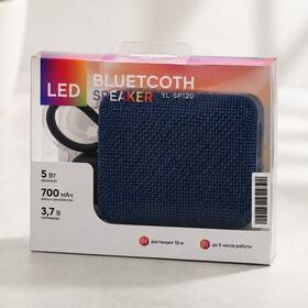 Yl-sp120 Yl- Sp120 Bluetooth Led Portable Speaker System 5w 700mah Blue Rectangular