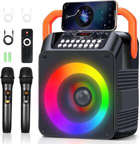 Machine-002 Yuun Karaoke Machine For Adults With 2 Wireless Multicolor