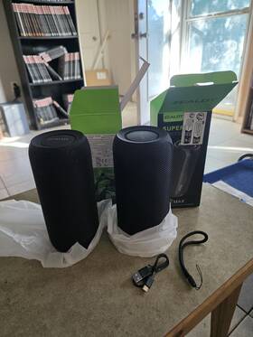 S32max Zealot 2.0 Channel Bluetooth Table Speakers Set Black Usb Carry Strap