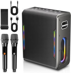 Km-20 Zeelink Karaoke Machine With Two Wireless Microphones Powerful Portable Black Km-20 Zeelink Karaoke Machine With Two Wireless Microphones Powerful Portable Black