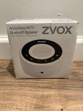 Av70 Zvox Accuvoice Bluetooth Speaker Sound With Hearing Aid Tech White Nib New