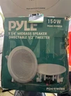 Pyle PDIC51RDBK 5.25" In-ceiling Speakers Pair 2-WAY 150W Black New Open Box. Fixed Price $34.99.