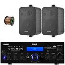Pyle PDA6BU 200W Home Audio Receiver, 2X 4" 30W Indoor/outdoor Speakers, Wire. Fixed Price $139.49.