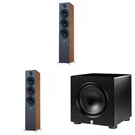 Elac Debut 3.0 Walnut 6.5 Inch Towers With Varro 10 Subwoofer. Fixed Price $1997.00.