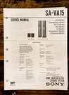 Sony SA-VA15 Speaker Service Manual *original*. Fixed Price $19.97.