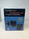 Studio Acoustics MS-80B Weatherproof 3 Way Stereo Speakers Pair Black Landscape. Fixed Price $27.99.
