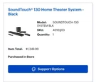 Bose Soundtouch 130 Home Theater System (black). Fixed Price $600.00.