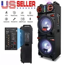 Dual 10" Subwoofer Bluetooth Speaker 9000W Rechargable Party W/led Fm Karaok Dj. Fixed Price $179.99.