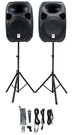 Rockville (2) 12" Bluetooth Pa Church Speakers+mic+stands 4 Sound Systems. Fixed Price $299.95.