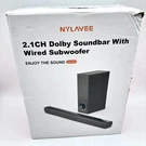 2.1 Channel Dolby Soundbar With Wired Subwoofer Nylavee Model SK080 - Black. Fixed Price $71.10.