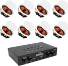 Herdio 6.5" Bluetooth Ceiling Speakers With 8-CHANNEL 4-ZONE Amplifier Set. Fixed Price $265.33.