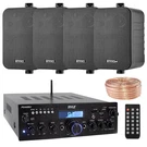 Pyle PDA6BU 200W 2CH Stereo Amplifier Receiver, 4X 4" Speaker, Wire. Fixed Price $160.99.