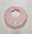 Bearington Baby Collection Lil Bunny Bib 10"X10" Silky Ruffle Embroidered 197050. Fixed Price $12.00.
