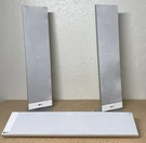 3PC Kef T301 SP3745 Ultra Thin Wall Mount Or Stand Speakers, White. Fixed Price $480.00.