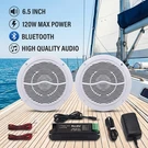 Herdio Pair 6.5" Marine Bluetooth Speakers 120W Waterproof For Outdoor Car Boat. Fixed Price $62.71.