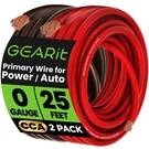 Gearit Gauge 25' 50' Cca Amplifier Power Ground Wire, Black/blue/red.. Fixed Price $44.95.