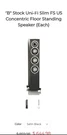 Elac Floor Standing Speaker UF51 Bk. Fixed Price $1200.00.