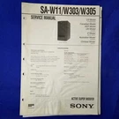 Sony SA-W11 SA-W303 SA-W305 Service Manual Original Paper Oem Repair Guide Usa. Fixed Price $53.35.
