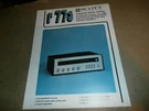 Vintage 1970'S Brochure Tech Sheet R77S Scott Stereo Receiver. Fixed Price $24.99.