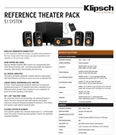 Klipsch Reference RTP51 Wireless 5.1 Home Theater System Used. Fixed Price $10000.00.