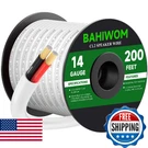 Bahiwom 14 Gauge Wire 200FT CL2 Low Voltage Electrical 12V/24V Dc White Jac. Fixed Price $72.40.