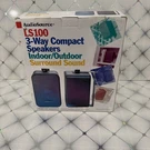 Audiosource LS100 3 Way Compact Indoor / Outdoor Speakers New Open Box. Fixed Price $55.00.