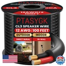 Ptasygk 12 Gauge Outdoor Speaker Wire 100FT 2-CONDUCTOR Direct Burial CL3 CL2 Ra. Fixed Price $68.95.